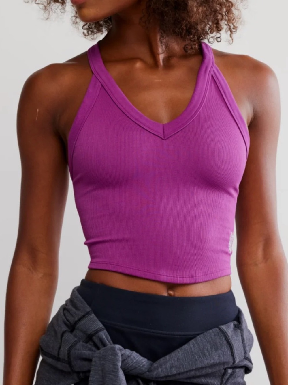 NWT FP Movement All Clear V Neck Cami Deep Mulberry XL